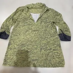 手書き風プリント 五分袖チュニック