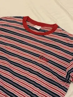 GU コカコーラ ボーダー 半袖Tシャツ レッド ネイビー