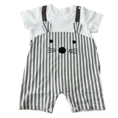 ロンパース ストライプ 動物 夏 6ヶ月 コットン