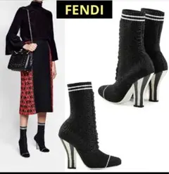 ✨美品✨フェンデ　FENDI ロココブーツ　ソックスブーツニット36のサムネイル