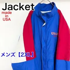 YBF20【USA製】Holloway　ナイロンジャケット【メンズ2XL】青色他