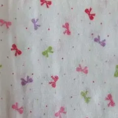 ダブルガーゼ　はぎれ　生地　リボン　白