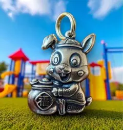 真鍮　金運アップ　 レトロ　 福兎　福の文字入り　 ウサギ　キーホルダー お守り