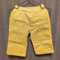 イエロー コーデュロイパンツ 後ろポケット付き
