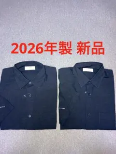 【新品】UNIQLO コットンリネンシャツ 半袖 ネイビー S 2枚組のサムネイル