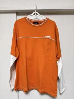 【再最終値下げ・美品】XLARGE レイヤードロンT オレンジ　XL