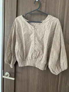 シャーリングブラウス♡ブラウン茶色
