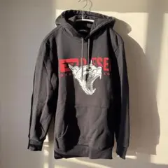 DIESEL ブラック フード付きパーカー綿100%