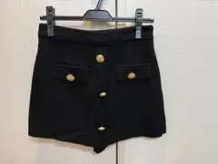 zara ボタンテクスチャースコート XS