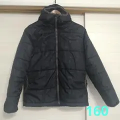 160●Run Pricle フード付き 中綿コート 黒 モコモコ