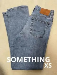SOMETHINGハイウエストストレートデニム
