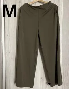 UNIQLO オリーブ ワイドパンツ M クレープジャージーストレートパンツ
