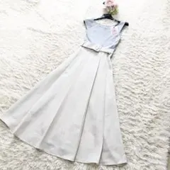 新品タグ付✨エイミーイストワール　マキシ丈切替ワンピース　サマーニット　ベルトF