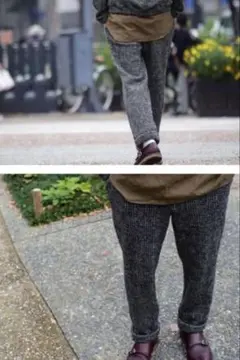 scye ウールアルパカジャカードトラウザーズ