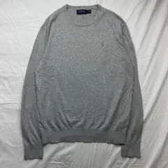 【ec44】Ralph Lauren　コットンニット　サイズS　ライトグレー