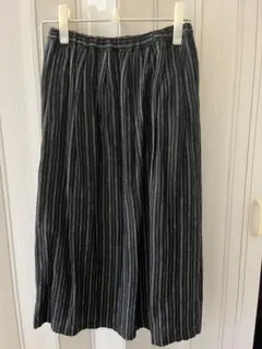 fog linen workフレアスカート 黒と白のストライプのサムネイル