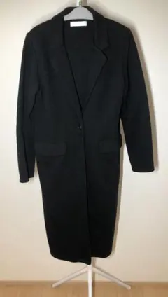 [a463] CECIL McBEE ブラック チェスターコート シングルボタンのサムネイル