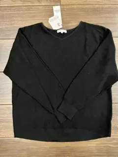 グローバルワーク　Ｖネックニット　トリプルイージー　ブラック