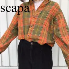 スキャパ　seapa チェックシャツ　長袖　オーバーサイズ　ネルシャツ　着画ありのサムネイル