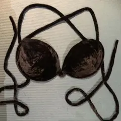 黒 ベルベット クロスストラップ ブラトップ