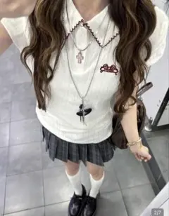 SHEIN 半袖Tシャツ 襟付き ポロシャツ