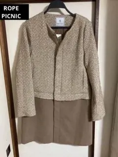 ロペピクニック 40サイズ ツイード2wayノーカラーコート