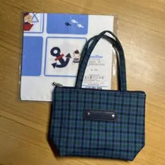 familiar ファミリア　新品ガーゼハンカチ　ミニミニトート（グリーン）美品のサムネイル