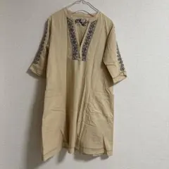 NOMBRE IMPAIR 刺繍入り チュニック ベージュ リネンブレンドのサムネイル