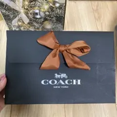 COACH ギフト箱黒(茶色リボン付)