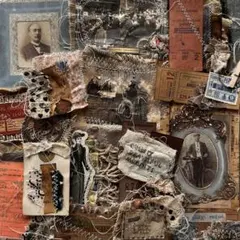 A. ジャンクジャーナル素材　コラージュ素材　コーヒー染め