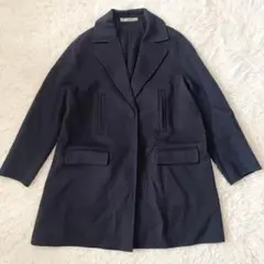 23年　theory luxe カシミア　ウール　コート　ネイビー