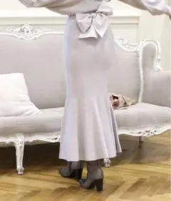 ‪‪❤︎‬ウエストリボンマーメイドニットスカート ロイヤルパーティ‪ー‪❤︎‬