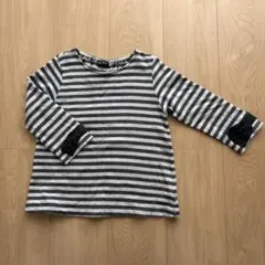 BeBe 長袖カットソー ボーダー リボン付き