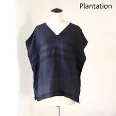 Plantation プランテーション 織柄 リネン プルオーバー シャツ 麻のサムネイル