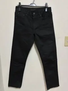 UNIQLO JEANS ストレッチセルビッジスリムフィットジーンズ ブラック黒