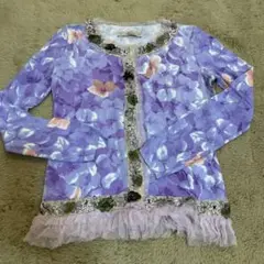 美品 Blumarine ブルマリン ネイビー リボン装飾 ニットカーディガン 美品 Blumarine ブルマリン ネイビー リボン装飾 ニット