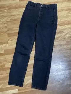 ZARA ブラック ハイウエスト スリムフィットデニム