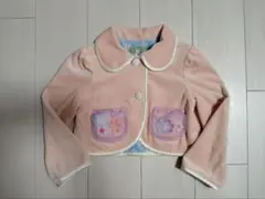 fafa花ポケット付きピンクジャケット120☆フォーマルカーディガン