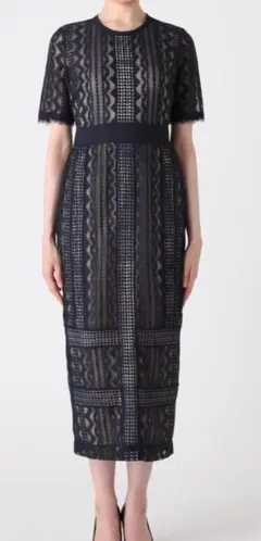 LAGUNAMOON ジオメトリックレースドレス