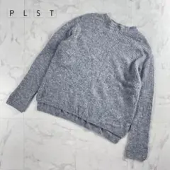PLST アルパカ混 リブニット 長袖セータートグレー サイズM*XC1531