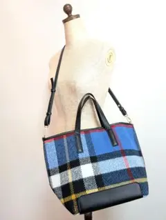 UNITED ARROWS 起毛 チェック柄 3wayショルダー トート バッグ