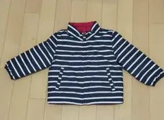 babyGAP　リバーシブル アウター　ダウン ネイビー ボーダー レッド