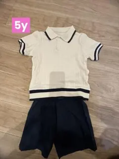 アイボリー ネイビー ポロシャツ ショートパンツ 100cm