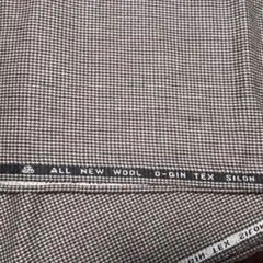 O-GIN TEX ウール100％生地　茶色千鳥格子　ハウンドトゥース