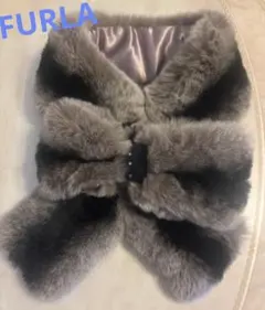 FURLA ファー　リボンティペット