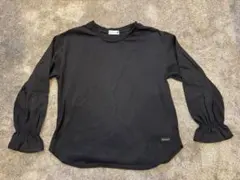 branshes ブランシェス ブラック キッズ フリル付長袖カットソー 130