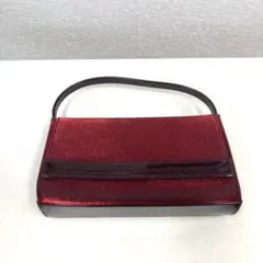 新品　真紅　赤　光沢　バック　手提げバック　結婚式　パーティ　フォーマル