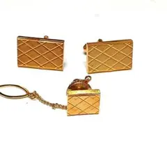 値下げ不可　ノーブランド　ゴールド ネクタイピン カフスボタン チェーン付き