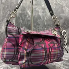 COACH コーチ poppy バッグ チェック柄 y2k美品 希少 1064