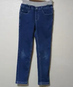 140cm 裏起毛 ストレッチ デニム パンツ ジーンズ　西松屋 ウエストゴム